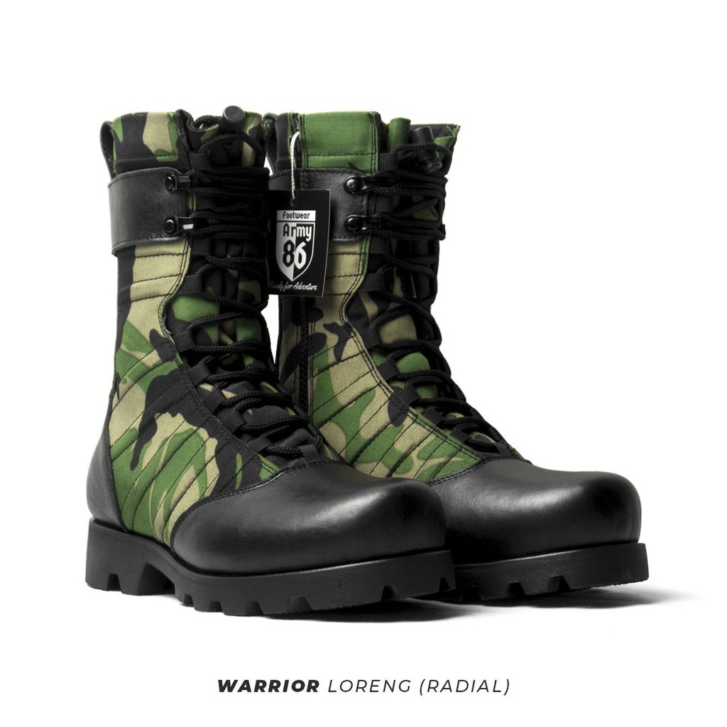 Sepatu PDL TNI Ninja Warriors Loreng Sol Radial ARMY 86