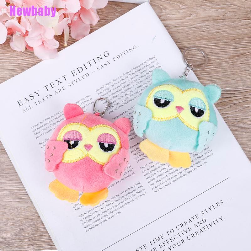 [Newbaby]9Cm key chain toys plush stuffed animal owl toy small pendant dolls party