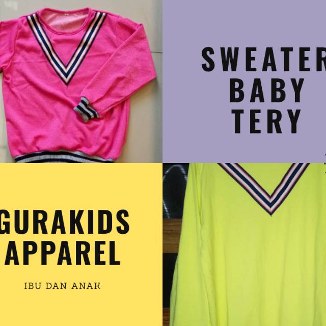 Sweater couple bahan baby tery ibu dan anak