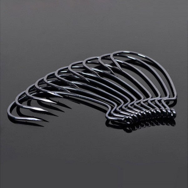10Pcs/bag Jig Kail Umpan Pancing For Soft Bait Bentuk Cacing Warna Silver Fishing Hook