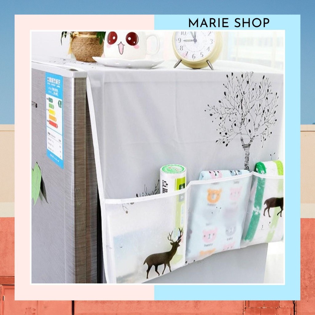 TAPLAK KULKAS PENUTUP KULKAS STORAGE POUCH DEKORASI RUMAH HIASAN