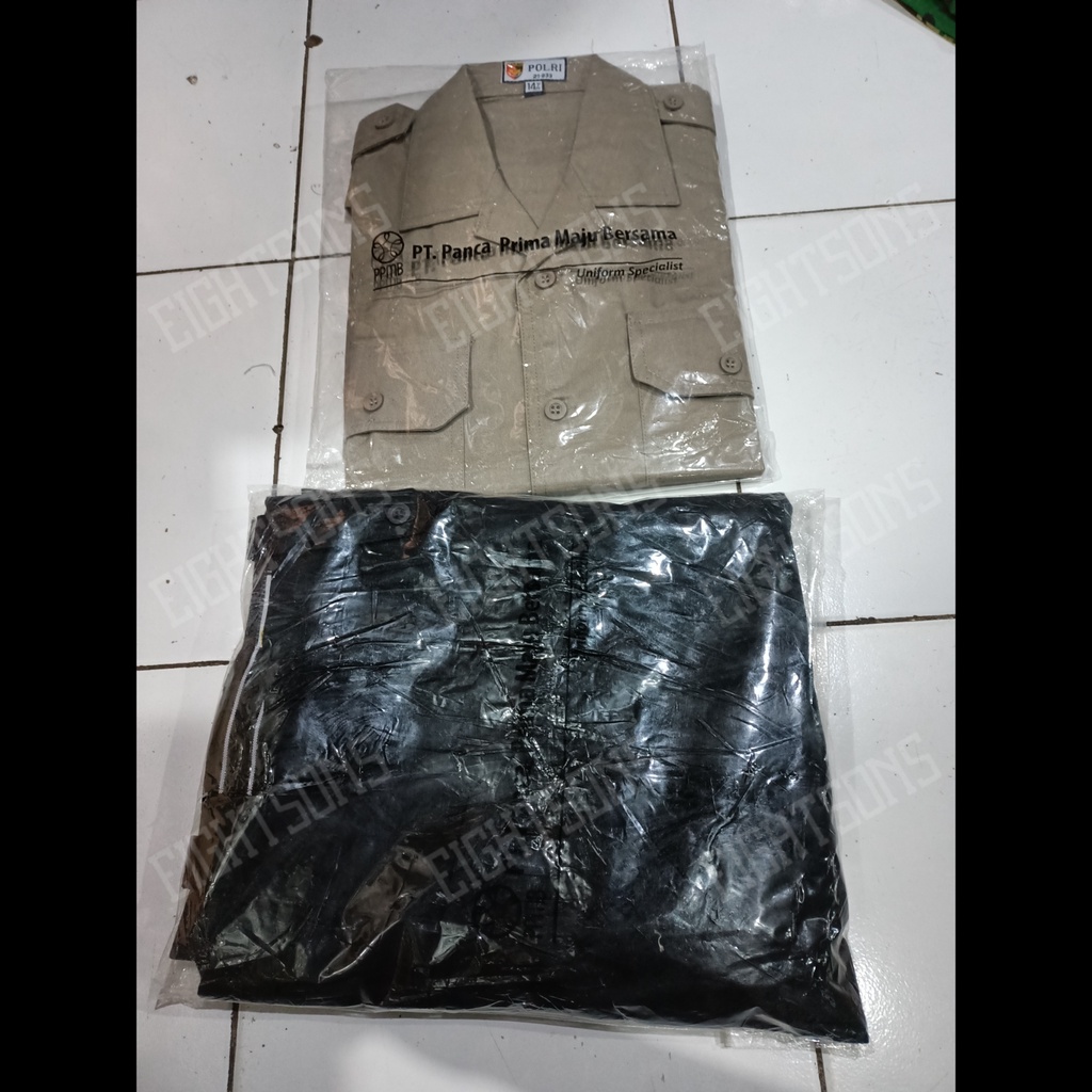 Setelan Atasan Baju Celana PDH Coklat Jatah POLRI / Baju PDH Satpam Terbaru