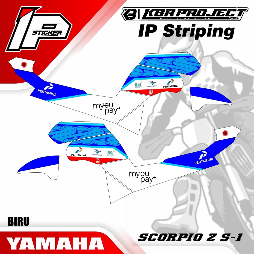 SCORPIO Z striping SCORPIO Z motor YAMAHA motor sticker variasi Racing S-1 (cod) stiker
