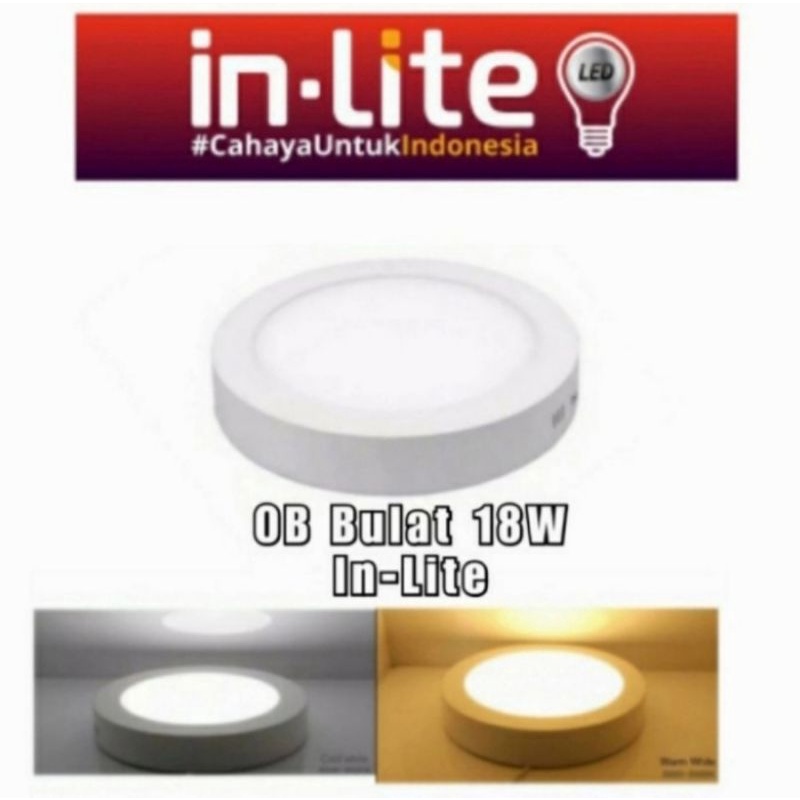 Lampu Downlight LED Panel 18 Watt Outbow Inlite Bulat