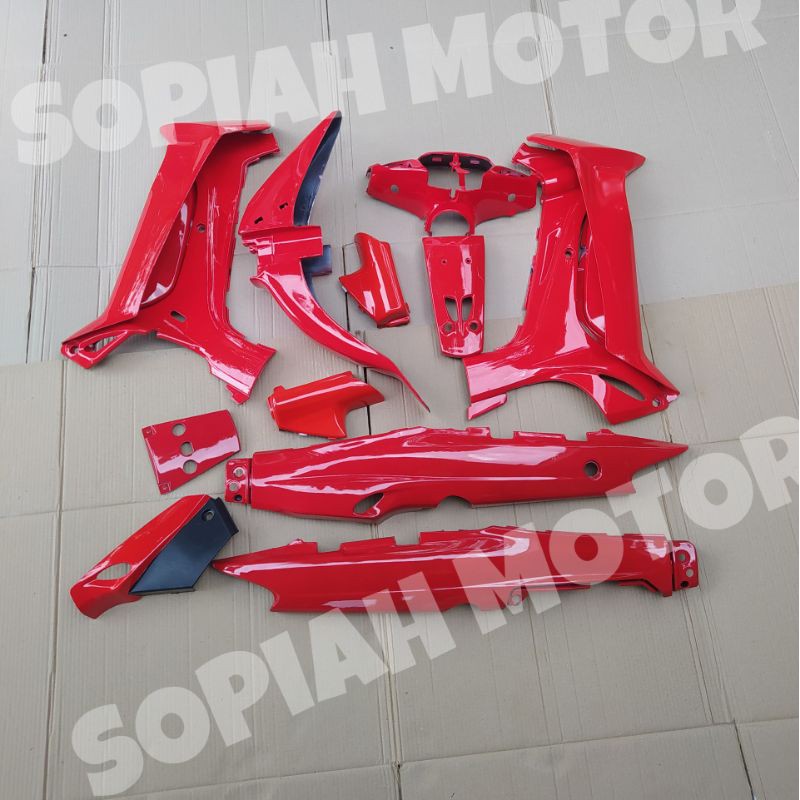 cover body full body halus motor yamaha fizr warna merah biru putih