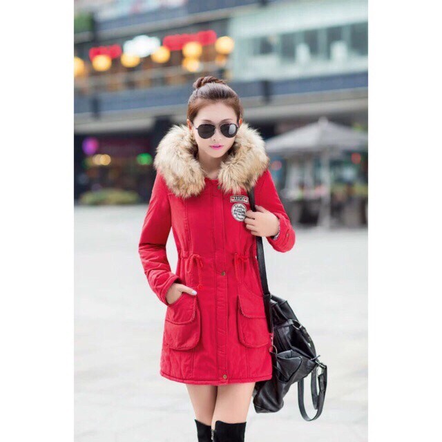 Jaket Parka Bulu musim dingin wanita Winter Jacket Coat women with Hoodie