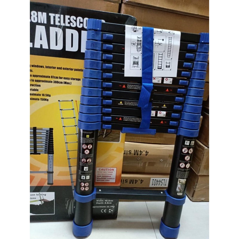 Tangga Telescopik 3.8 m Singel (Biru)