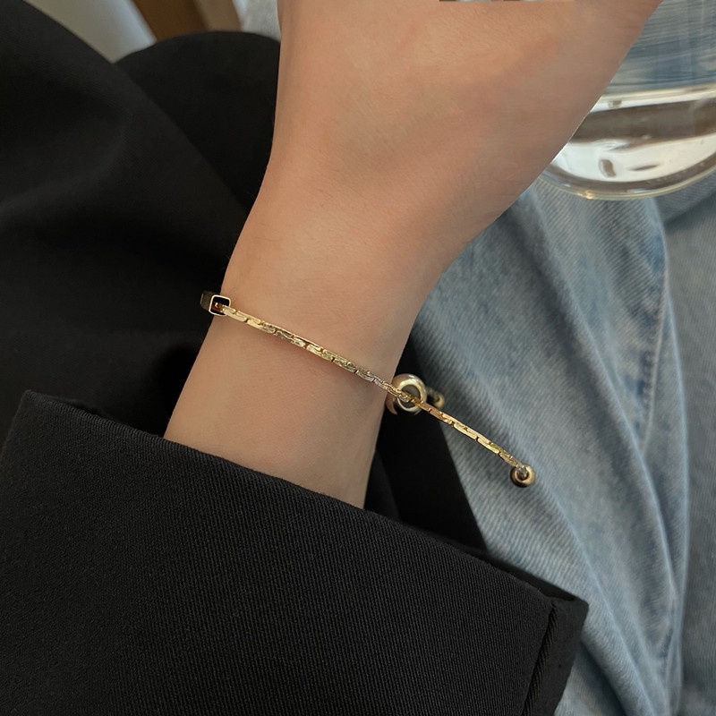 Lover dream letter Adjustable drawstring Gold bracelet female niche design cold wind simple temperament girlfriends bracelet for women