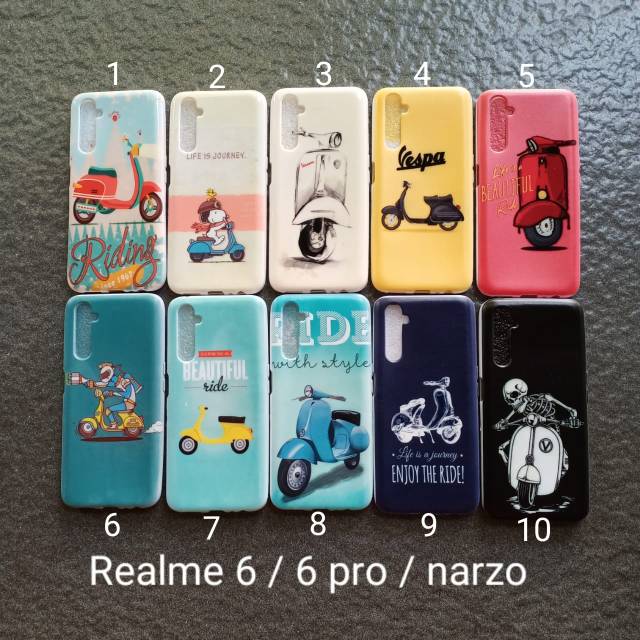 Case gambar Realme Narzo 6 6 pro motif vespa soft softcase sofshell silikon karet cover casing kesing housing