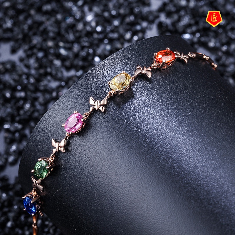 [Ready Stock]Fashion Colorful Gem Sapphire Bracelet