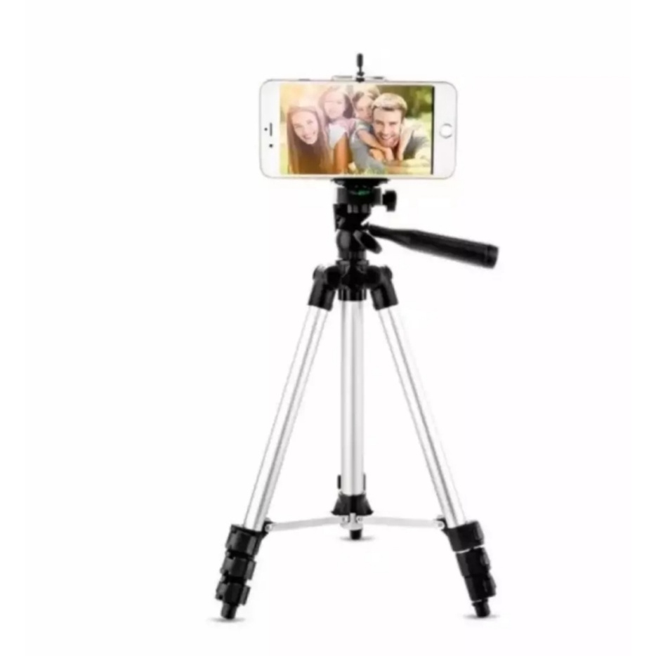 Tripod-Tongsis 3110 Lipat-Tripod 3110 Stainless With 3x Extend Leg-Suite Tripot For Smartphone, Camera, Handycam-Tripod HP Dan Kamera Universal +Free Holder U Dan Tas Tripod Dudukan Kamera-Tongsis 1Meter