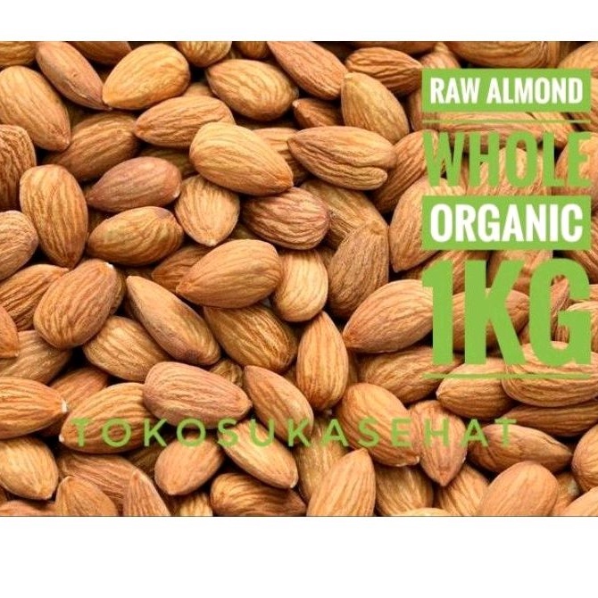 

Almond Raw Organic / Kacang Almond -1kg - Suka Sehat