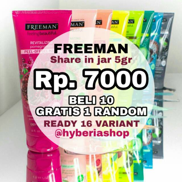 Freeman Mask Share in jar 5gr Ready 16 variant mud mask lemon golden grain diamond