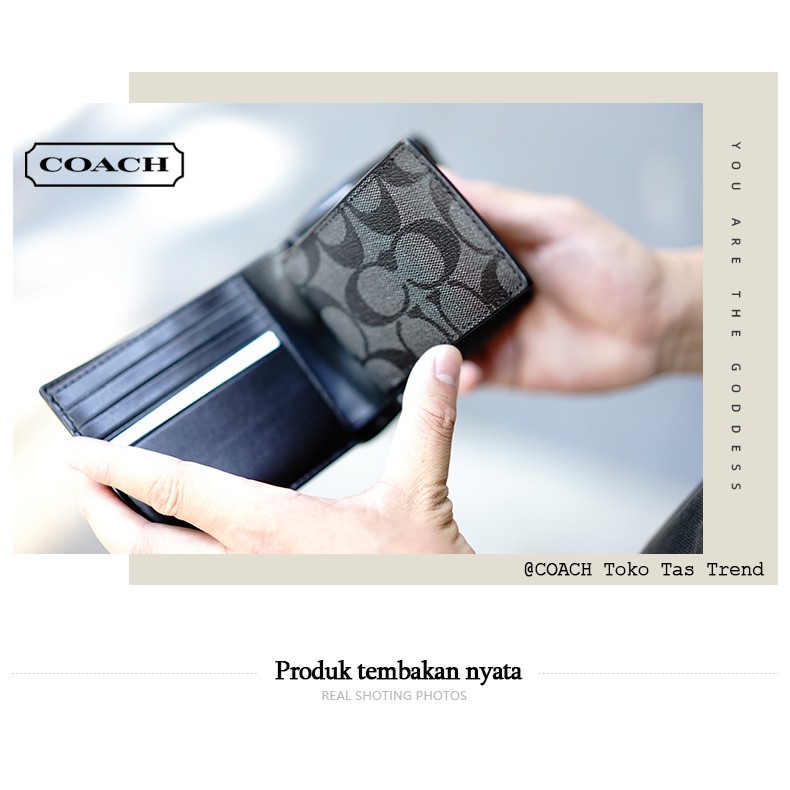 Sale !! Dompet pria COACH / Coach Wallet Ole Men's PVC Hand Hold Dompet Pendek 74993