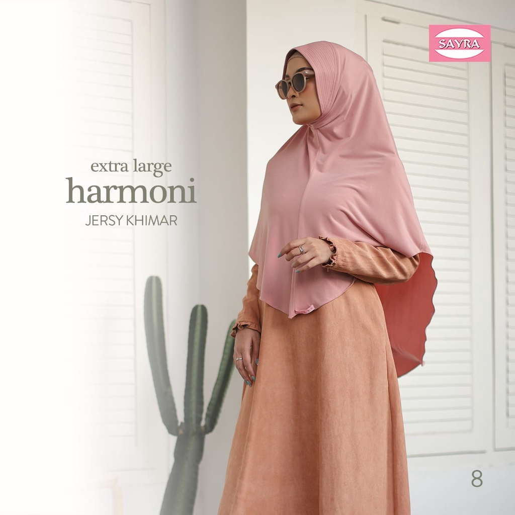 Jilbab Instan Bergo Harmoni Large & XL Jersy Khimar Ori Sayra SAYRA1-DUSTY -XL