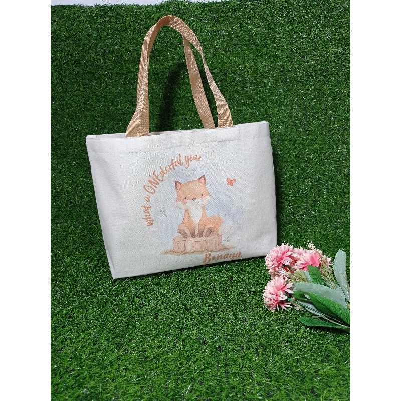 totebag ulang tahun anak/totebag custom/furing/35x10x29