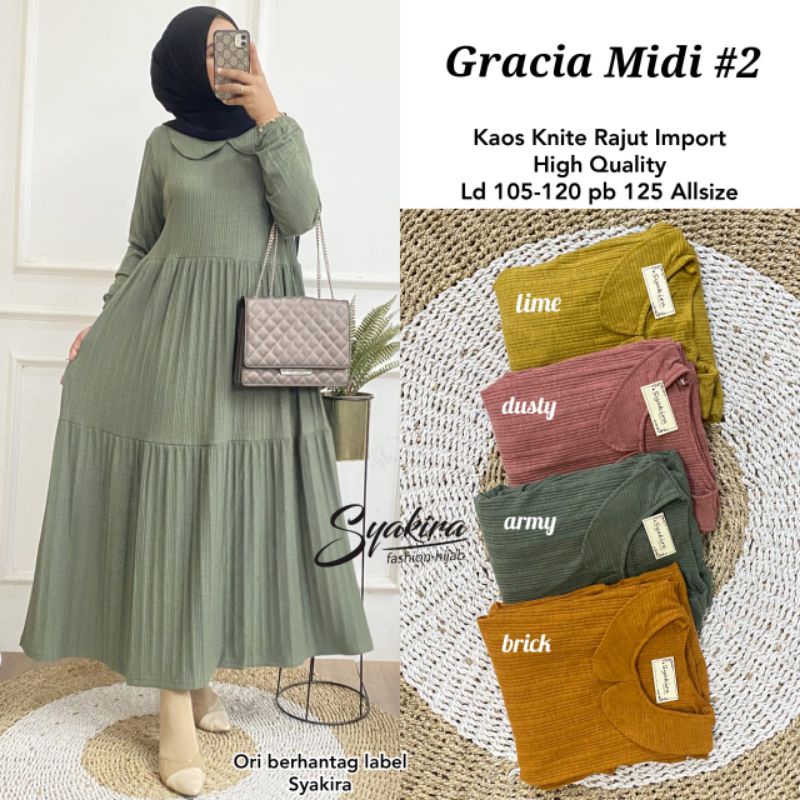 Gracia Midi #2 Dress/Gamis/ Baju Muslim/Baju Wanita