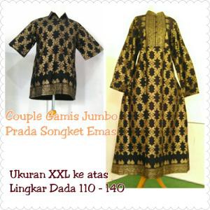 Unik Couple Gamis Jumbo   Big Size Prodo Songket Emas Berkualitas
