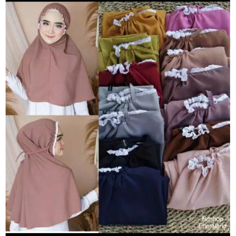 Elya bergo Renda kerut diamon non pet