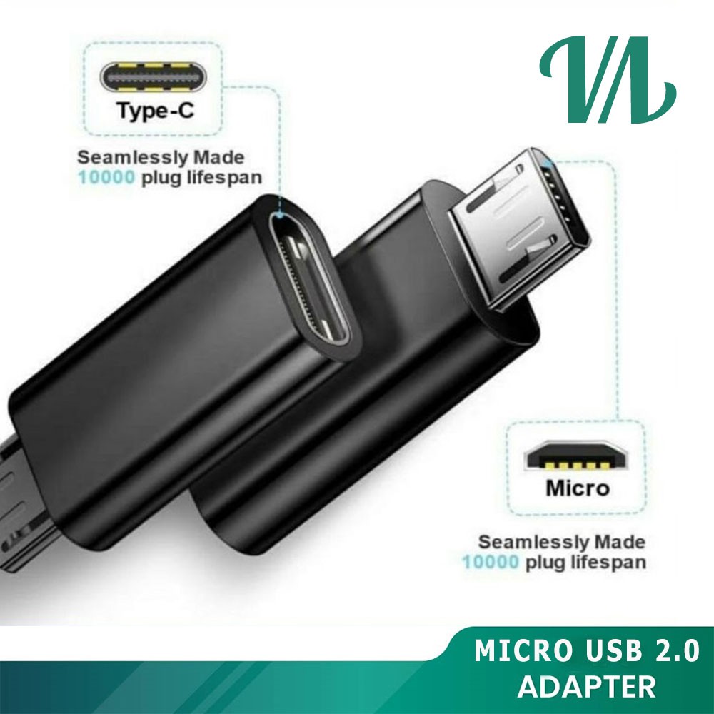 Adapter Converter Type C Female to Micro USB 2.0 Male Konektor