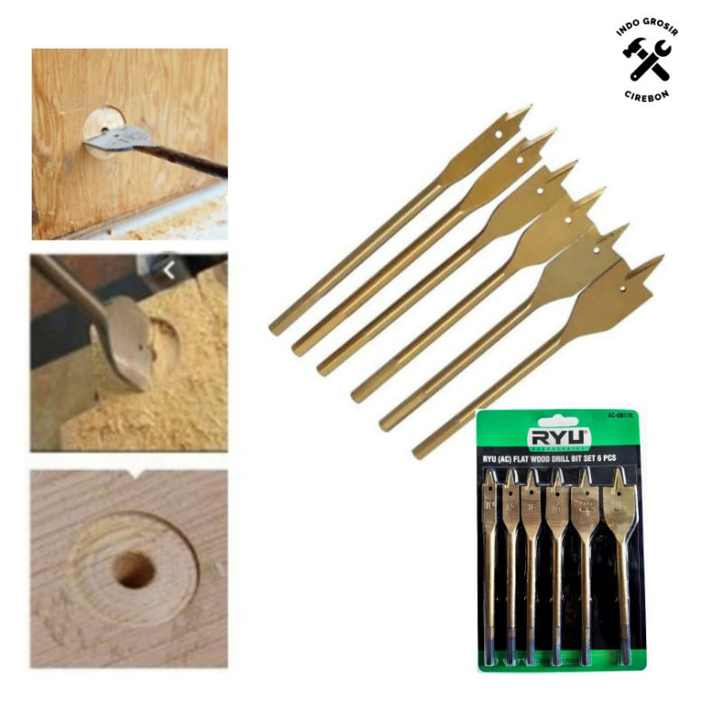 RYU Mata Bor Kipas Set 6Pcs Wood Drill Bit Set 6pcs Mata Bor Kipas Ryu