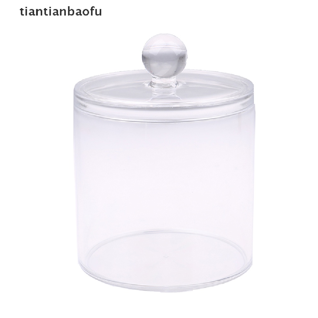 (tiantianbaofu) Toples Akrilik Bening Penyimpanan Cotton Bud