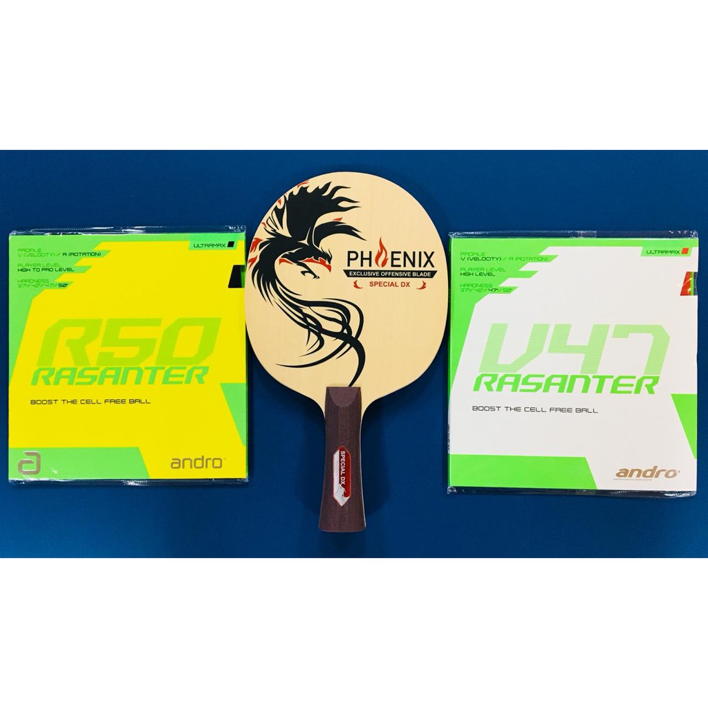 Setup Premium Tenis Meja Ariex Phoenix Special DX Andro Rasanter R50 Rasanter V47