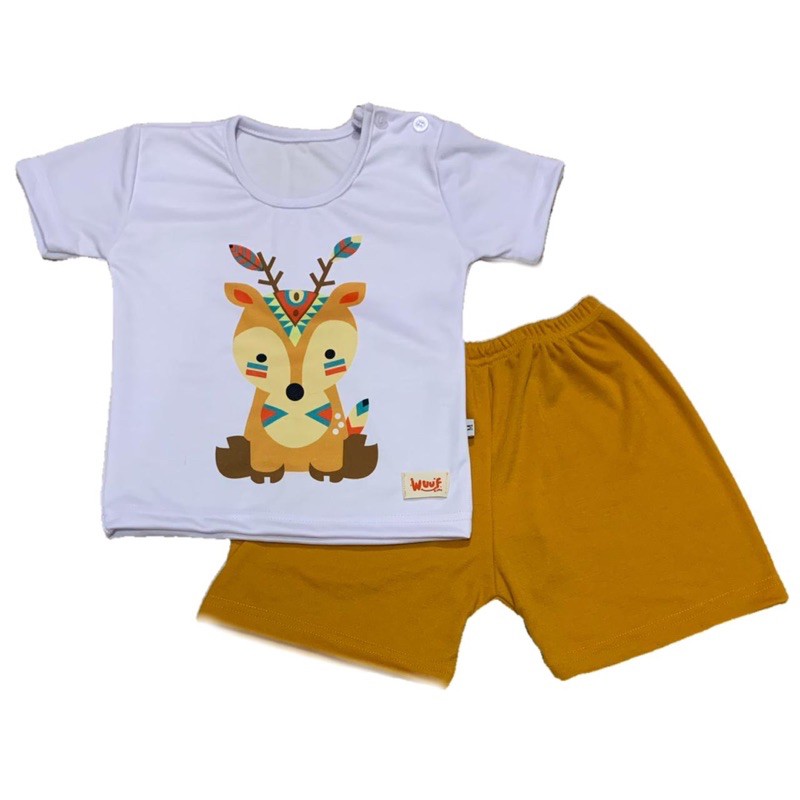 Setelan Pendek Bayi Motif Indian (WUUF)