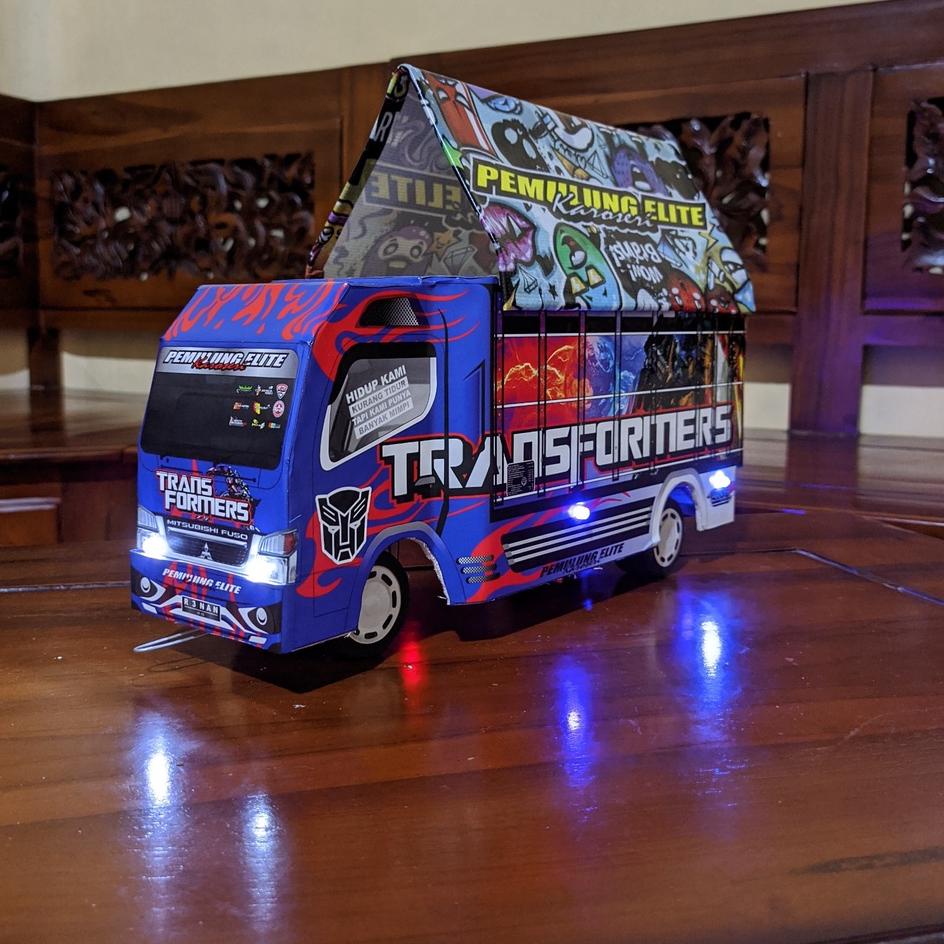 Terbaik.. PROMO Truk Oleng Miniatur Kayu 30CM BISA OLENG LAMPUAN