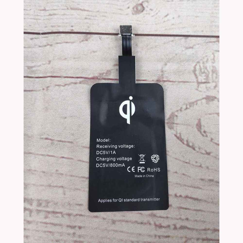 [ ORIGINAL ] Qi Wireless Charging Receiver USB Type-C for Smartphone - P9 [Type C USB] [Hitam] / Kartu receiver Qi Wireless Charging Reverse Micro USB Receiver for Smartphone