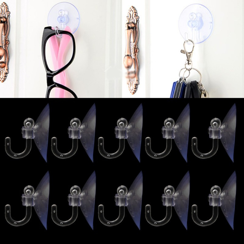 CRE  10PCS Glass Window Wall Strong Suction Cup Hooks Hanger Kitchen Bathroom door