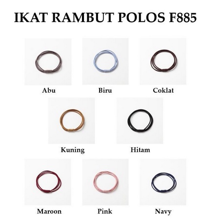 F885 (1PCS) Ikat Rambut Polos / Kuncir Rambut Fashion / Karet Rambut Wanita