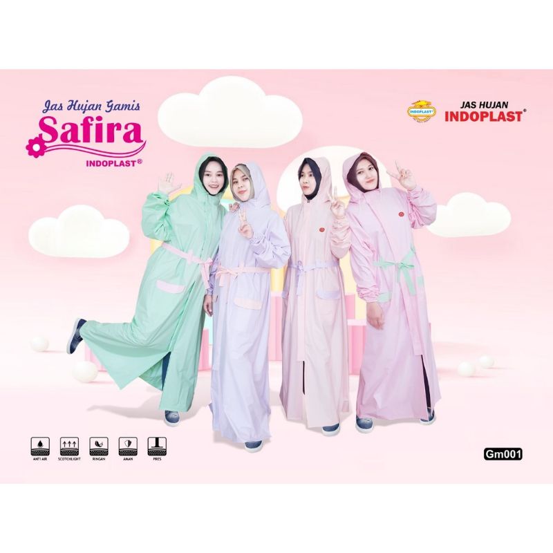 Jas Hujan Gamis Safira Indoplast - Mantel Mantel Hujan Gamis Wanita