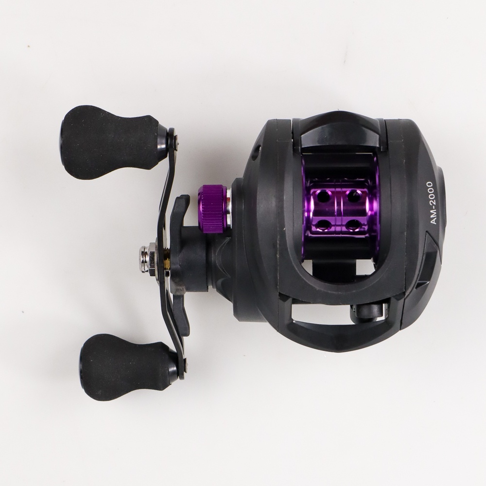 Reel Pancing Baitcasting Fishing Reel 12+1 Ball Bearing 7.2:1 Right Hand - AM2000 - Black