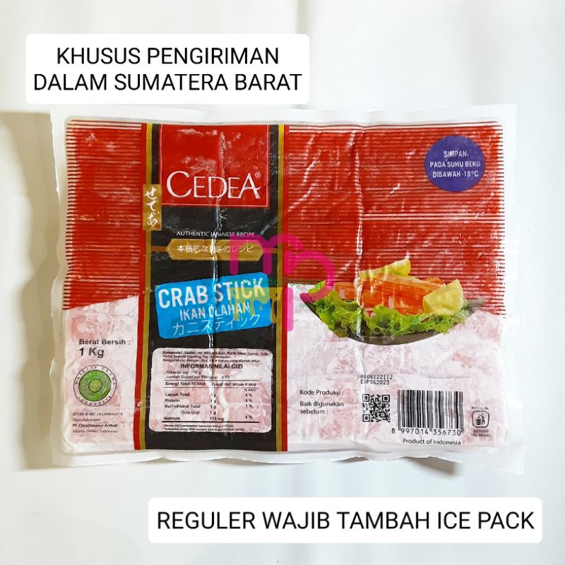 

CEDEA Crab stick Crabstick 1 kg (KHUSUS SUMBAR, REGULER WAJIB TAMBAH ICE PACK)