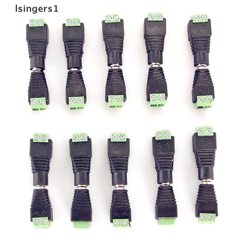 (lsingers1) 20pcs Adapter Konektor Jack Power DC Male + Female 2.1x5.5mm Untuk CCTV