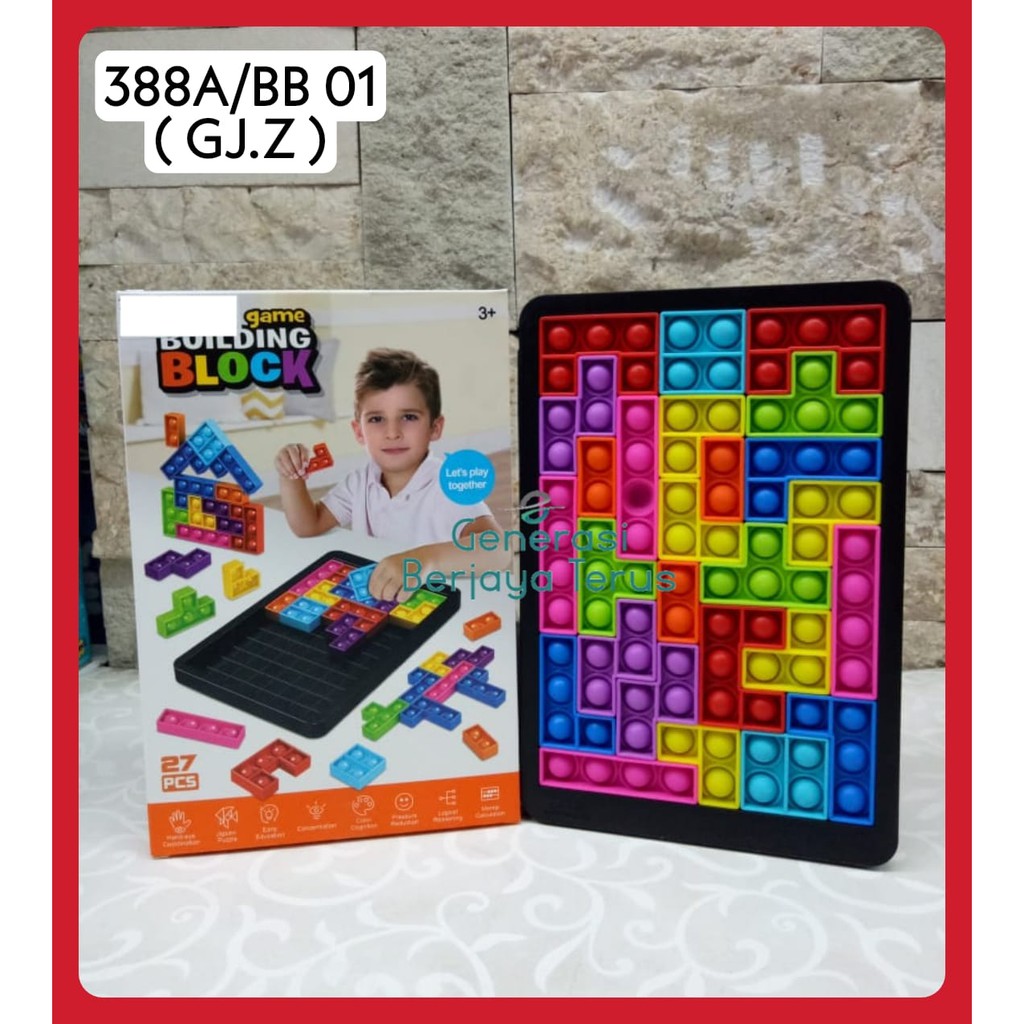 MAINAN POPIT BUILDING BLOCK / POP IT PUZZLE / POP IT TETRIS / POPIT