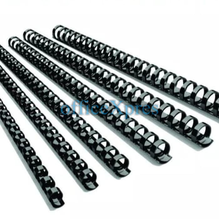 Spiral Plastik Hitam A4 7/16" (11MM) / Plastik Binding Hitam Hombo (8 Batang)