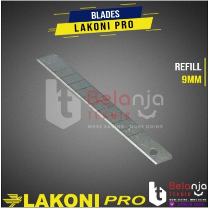 

Lakoni Pro Refill Isi Cutter 10Pcs 9MM Blades 10 Pcs 9 MM Kater Lakpro
