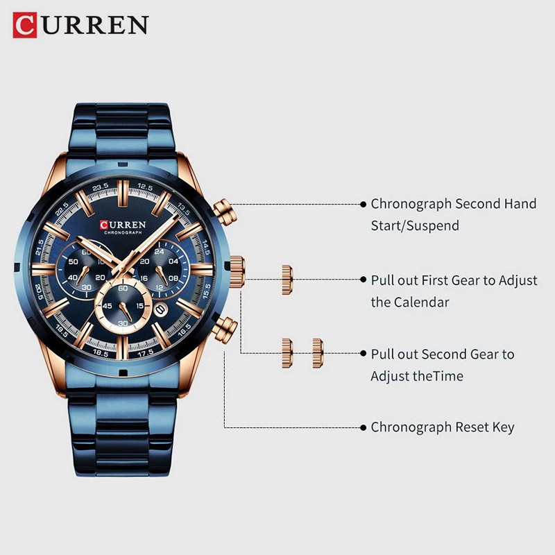 CURREN 8355 Jam Tangan Pria Analog Chronograph WK-SBY