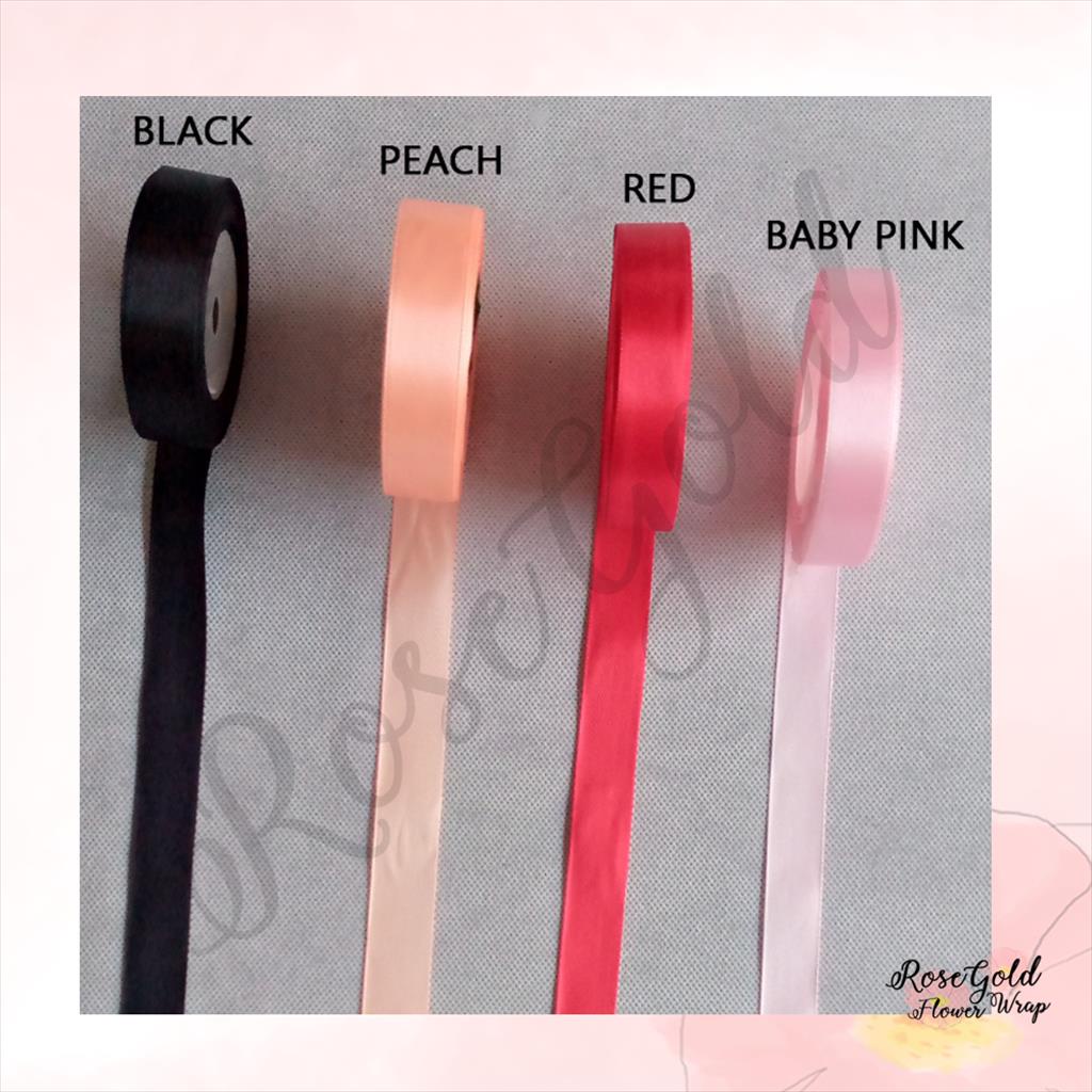 

SATIN RIBBON SOLID COLOR / Pita Satin Polos Kado Hampers Bouquet (PER METER)