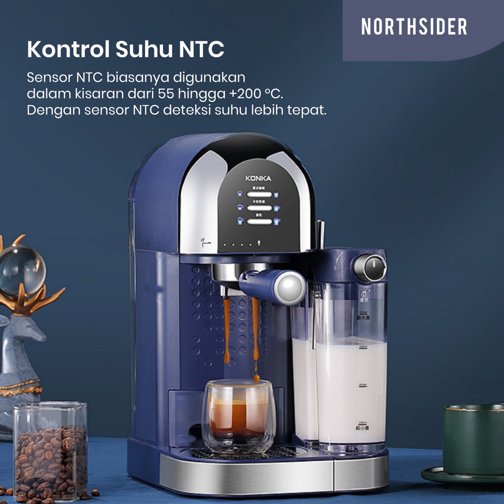 KONKA Mesin Kopi Espresso Coffee Machine Auto Milk Frother - KCF-1001