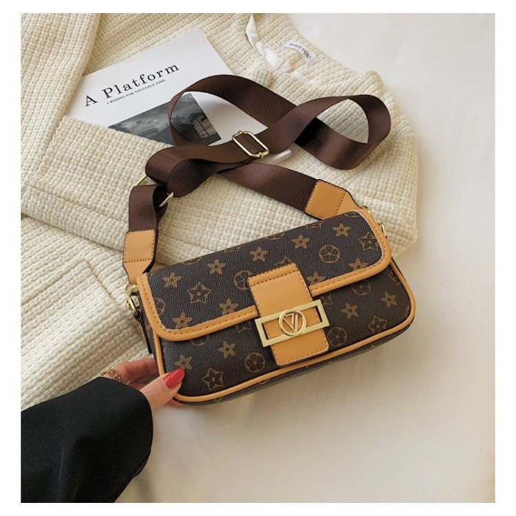 BJ20722 - COFFEE/KHAKI/MK FLOWER - TAS SLEMPANG WANITA FASHION IMPORT MODIS ELEGAN TERMURAH TERLARIS TERBARU BAGSTORE JAKARTA TAS BATAM JT0722 LT2045