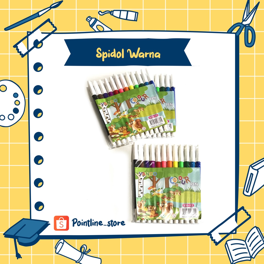 

spidol isi 12 warna / spidol vanco / spidol snowman