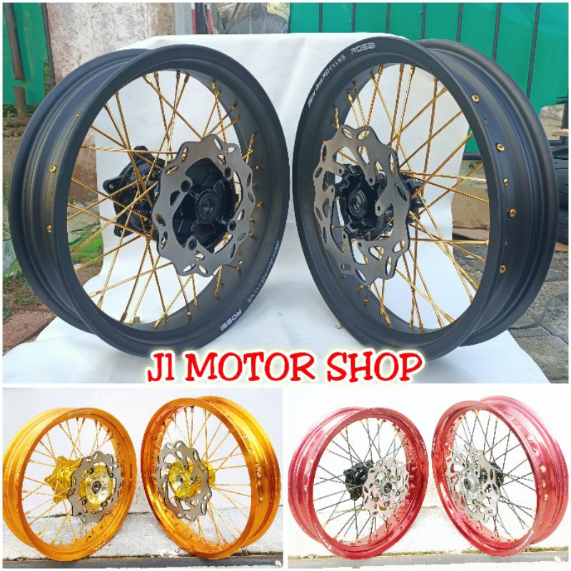 Wheelset Velg Supermoto Super Moto CRF 150 L CRF150 L WR 155 WR155 Pakai Tromol ORI pnp Free Cakram