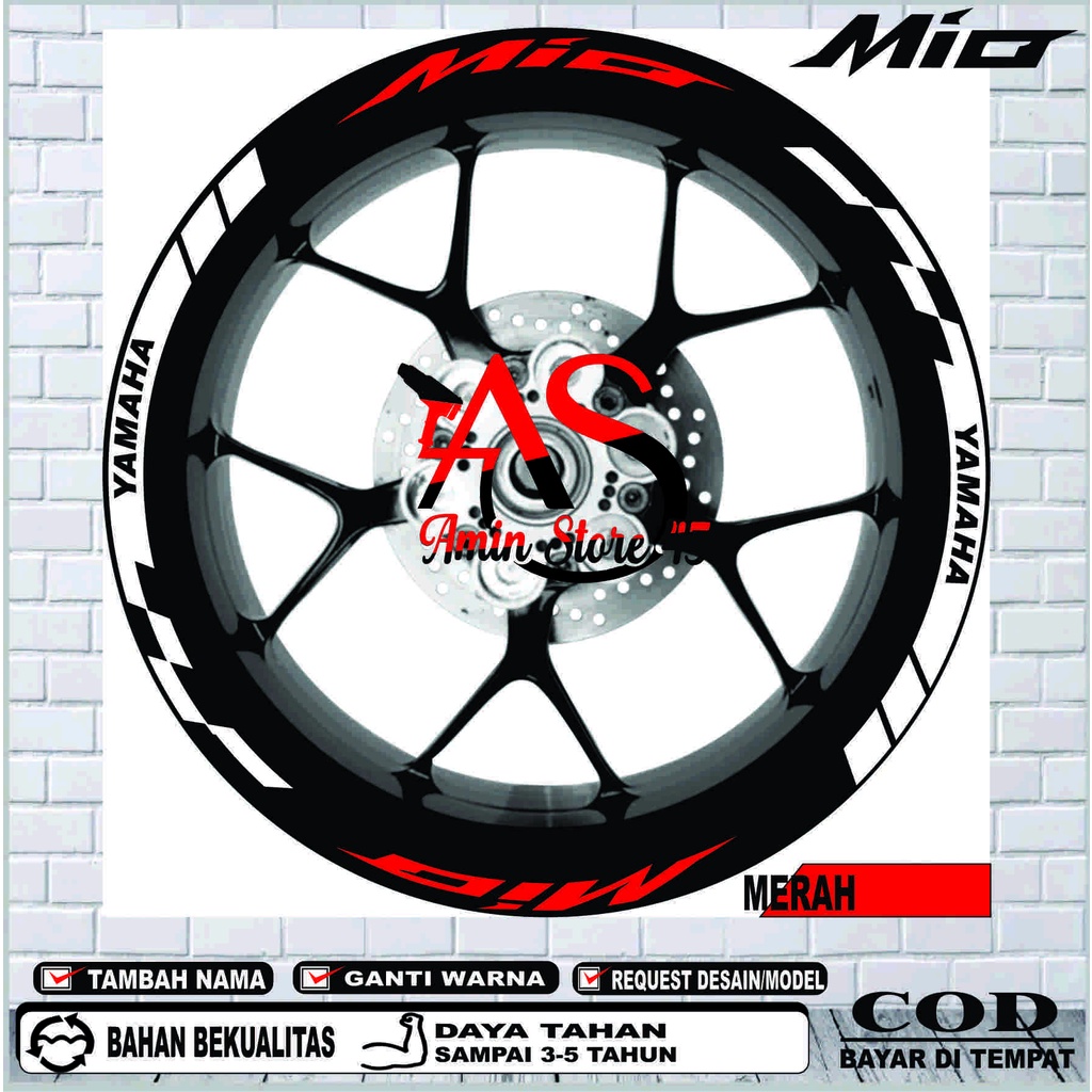 Stiker Velg Mio 01 / Lis Velg Variasi Mio / Cutting Stiker Velg Variasi Yamaha Mio P1
