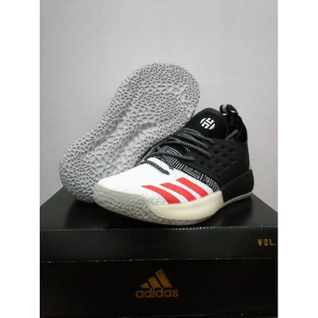 (FREE TALI SEPATU PENGGANTI) SEPATU BASKET ADIDAS HARDEN VOL.2 BLACK RED WHITE