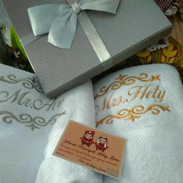 Hampers Handuk Mandi Besar Couple Fleca Concept Seserahan Kado Wedding Pernikahan 70x135 Cm
