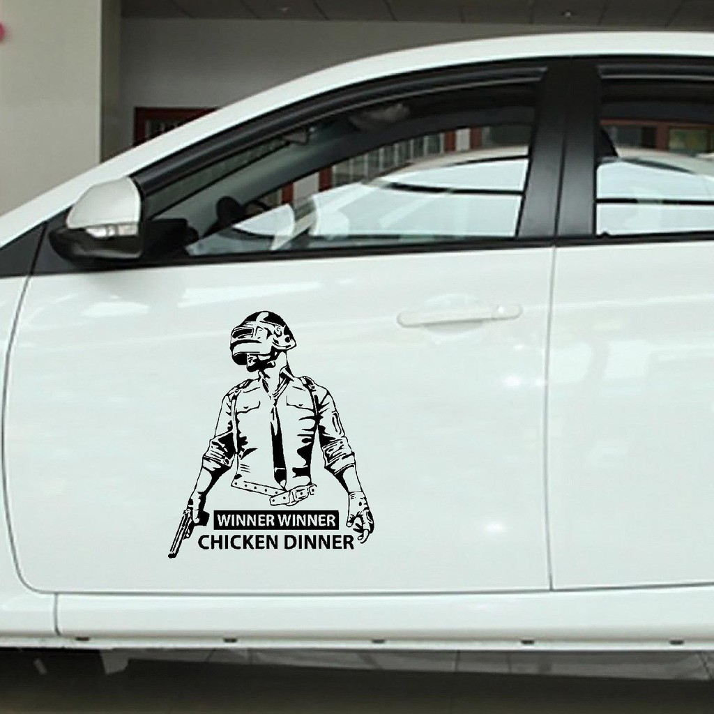 Stiker Mobil Sticker Decal Mobil Cutting Vinyl Game Pubg Winner