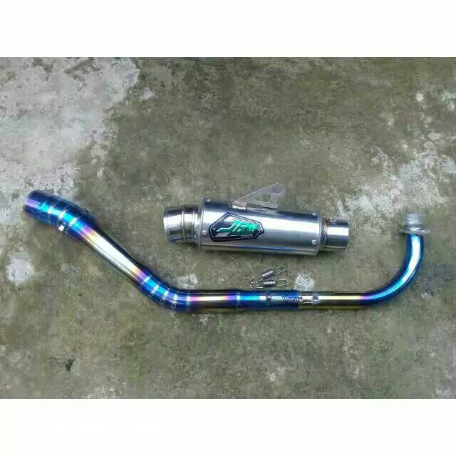 KNALPOT JRM LEHER BLUE GOLD ROAD RACE